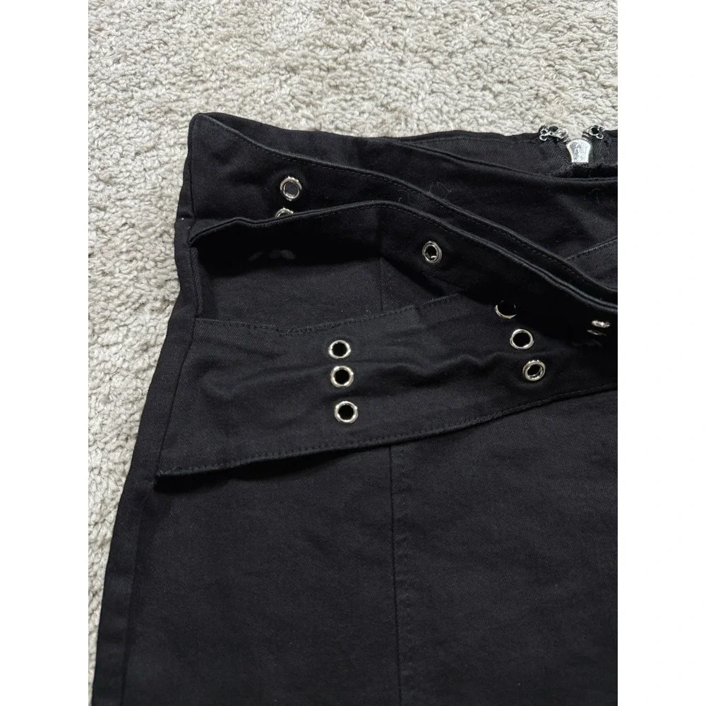 Windsor Black Grommet Pleated Mini Skirt Grunge Whimsigoth Y2k‎ 2000s Utility M